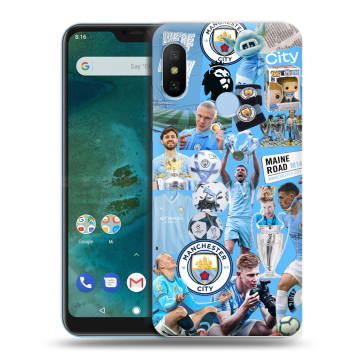 Пластиковый чехол на Xiaomi Mi A2 Lite с принтом Man City Манчестер Сити