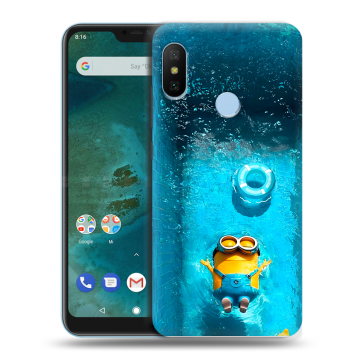Пластиковый чехол на Xiaomi Mi A2 Lite с принтом Миньоны