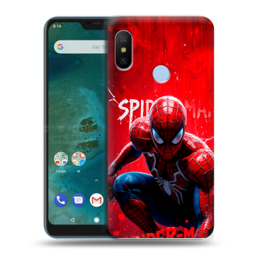 Пластиковый чехол на Xiaomi Mi A2 Lite с принтом Spiderman Человек паук