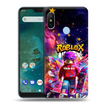 Пластиковый чехол на Xiaomi Mi A2 Lite с принтом Roblox Роблокс