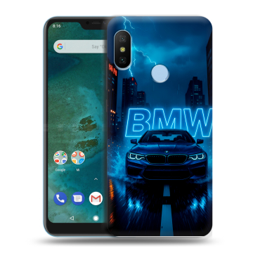 Пластиковый чехол на Xiaomi Mi A2 Lite с принтом BMW БМВ Пластиковый чехол на Xiaomi Mi A2 Lite с принтом BMW БМВ