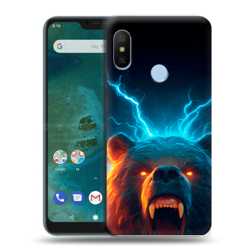 Пластиковый чехол на Xiaomi Mi A2 Lite с принтом Медведь