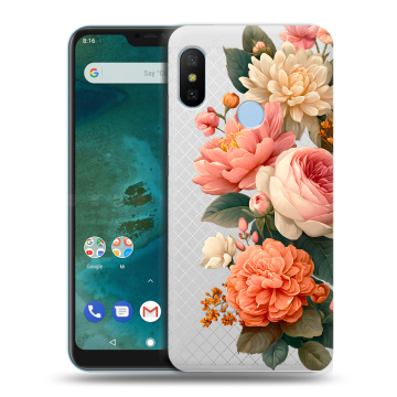 Пластиковый чехол на Xiaomi Mi A2 Lite с принтом цветы