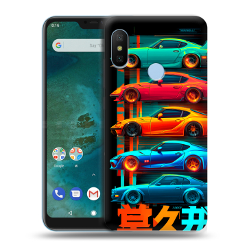 Пластиковый чехол на Xiaomi Mi A2 Lite с принтом машины тачки