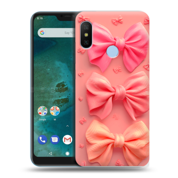 Пластиковый чехол на Xiaomi Mi A2 Lite с принтом Розовые бантики Пластиковый чехол на Xiaomi Mi A2 Lite с принтом Розовые бантики