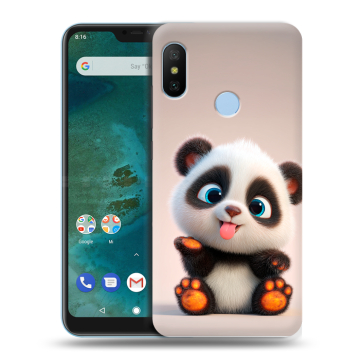 Пластиковый чехол на Xiaomi Mi A2 Lite с принтом милая панда Пластиковый чехол на Xiaomi Mi A2 Lite с принтом милая панда