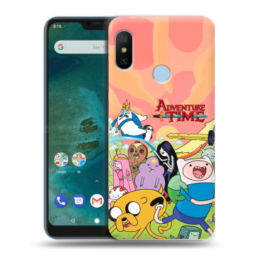 Пластиковый чехол на Xiaomi Mi A2 Lite с принтом Adventure time Время приключений