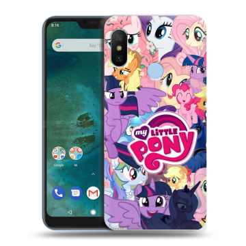 Пластиковый чехол на Xiaomi Mi A2 Lite с принтом My little pony Дружба чудо