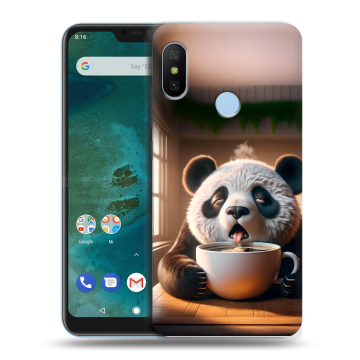 Пластиковый чехол на Xiaomi Mi A2 Lite с принтом смешная панда Пластиковый чехол на Xiaomi Mi A2 Lite с принтом смешная панда