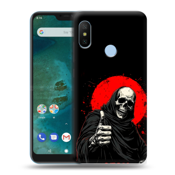 Пластиковый чехол на Xiaomi Mi A2 Lite с принтом смешной скелет