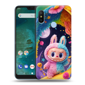 Пластиковый чехол на Xiaomi Mi A2 Lite с принтом Labubu Лабубу Пластиковый чехол на Xiaomi Mi A2 Lite с принтом Labubu Лабубу