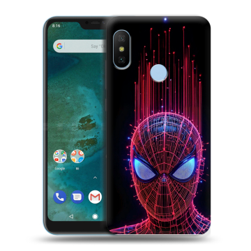 Пластиковый чехол на Xiaomi Mi A2 Lite с принтом Spiderman Человек паук Пластиковый чехол на Xiaomi Mi A2 Lite с принтом Spiderman Человек паук