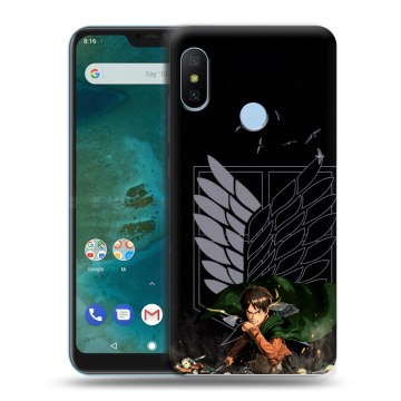 Пластиковый чехол на Xiaomi Mi A2 Lite с принтом Атака титанов Пластиковый чехол на Xiaomi Mi A2 Lite с принтом Атака титанов