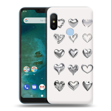 Пластиковый чехол на Xiaomi Mi A2 Lite с принтом Y2K сердечки Пластиковый чехол на Xiaomi Mi A2 Lite с принтом Y2K сердечки