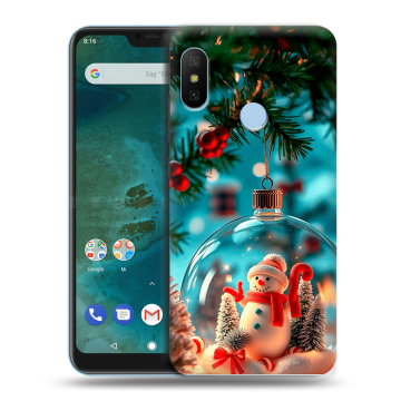 Пластиковый чехол на Xiaomi Mi A2 Lite с принтом Новый год