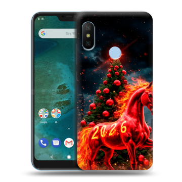 Пластиковый чехол на Xiaomi Mi A2 Lite с принтом Новый год
