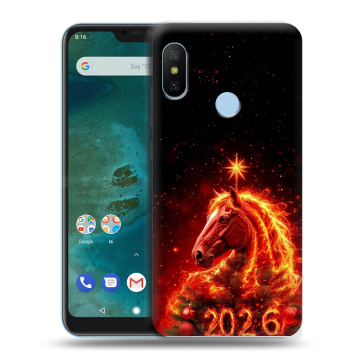 Пластиковый чехол на Xiaomi Mi A2 Lite с принтом Новый год