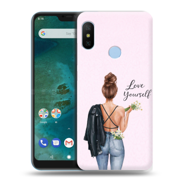 Пластиковый чехол на Xiaomi Mi A2 Lite с принтом женский Пластиковый чехол на Xiaomi Mi A2 Lite с принтом женский