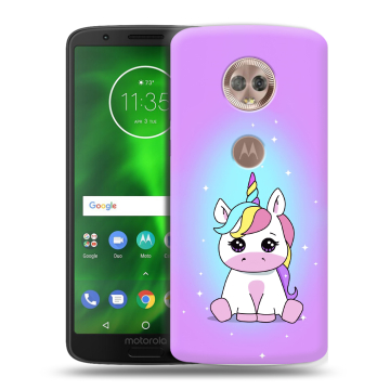 Силиконовый чехол на Motorola Moto G6 с принтом Единорог