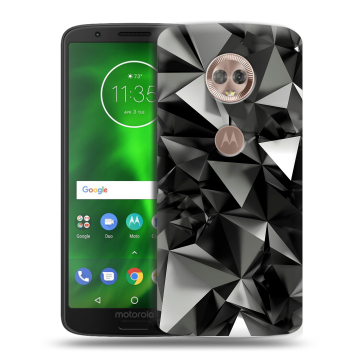 Силиконовый чехол на Motorola Moto G6 с принтом Черные кристаллы