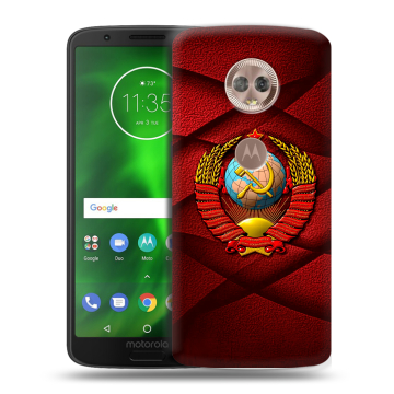 Силиконовый чехол на Motorola Moto G6 с принтом Герб СССР