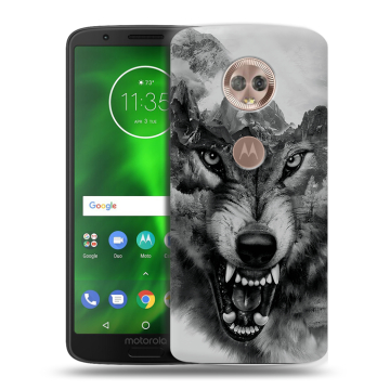 Силиконовый чехол на Motorola Moto G6 с принтом Волк