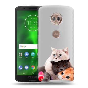 Силиконовый чехол на Motorola Moto G6 с принтом Кошки