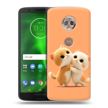 Силиконовый чехол на Motorola Moto G6 с принтом Милые котики