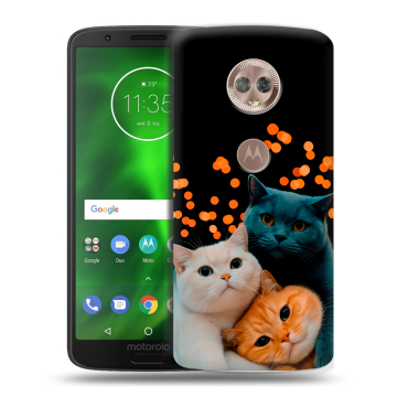 Силиконовый чехол на Motorola Moto G6 с принтом Кошки