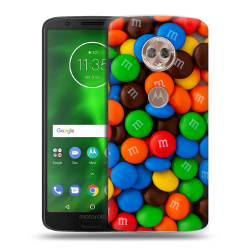 Силиконовый чехол на Motorola Moto G6 с принтом Конфеты
