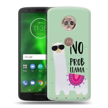 Силиконовый чехол на Motorola Moto G6 с принтом Лама