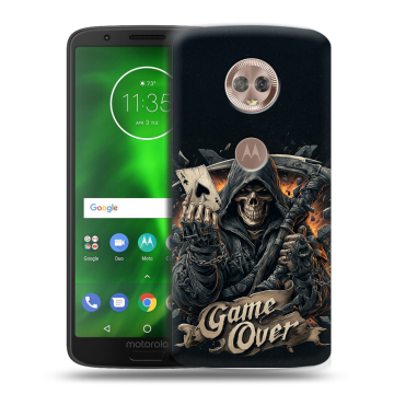 Силиконовый чехол на Motorola Moto G6 с принтом Скелет карты