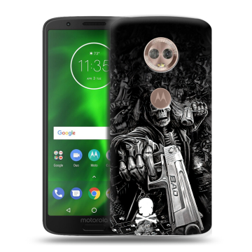 Силиконовый чехол на Motorola Moto G6 с принтом Скелет