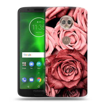 Силиконовый чехол на Motorola Moto G6 с принтом Цветы розы