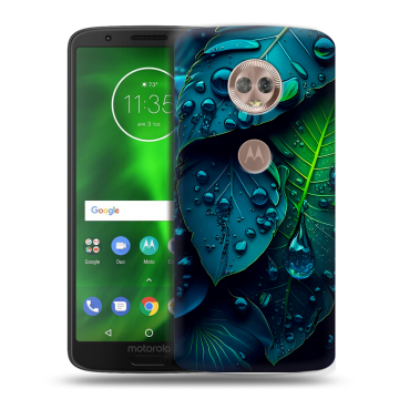 Силиконовый чехол на Motorola Moto G6 с принтом Листья