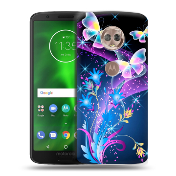 Силиконовый чехол на Motorola Moto G6 с принтом Бабочки