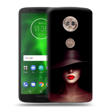 Силиконовый чехол на Motorola Moto G6 с принтом Девушка в шляпе