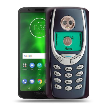 Силиконовый чехол на Motorola Moto G6 с принтом Старый телефон Силиконовый чехол на Motorola Moto G6 с принтом Старый телефон