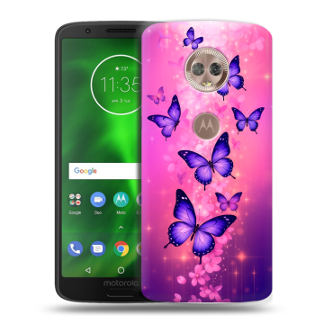 Силиконовый чехол на Motorola Moto G6 с принтом Бабочки