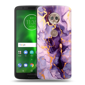 Силиконовый чехол на Motorola Moto G6 с принтом Мрамор
