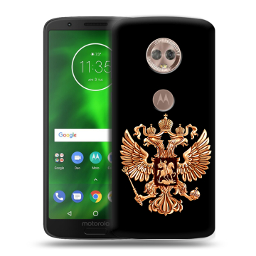 Силиконовый чехол на Motorola Moto G6 с принтом Герб России золотой Силиконовый чехол на Motorola Moto G6 с принтом Герб России золотой