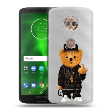 Силиконовый чехол на Motorola Moto G6 с принтом Мишка