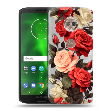 Силиконовый чехол на Motorola Moto G6 с принтом Розы