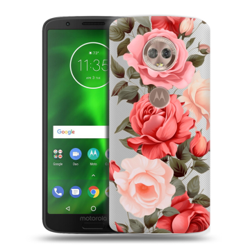 Силиконовый чехол на Motorola Moto G6 с принтом Розы