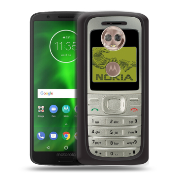 Силиконовый чехол на Motorola Moto G6 с принтом Ретро Нокия