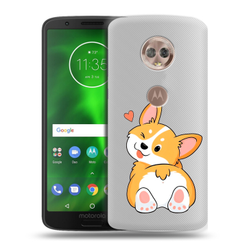 Силиконовый чехол на Motorola Moto G6 с принтом Корги