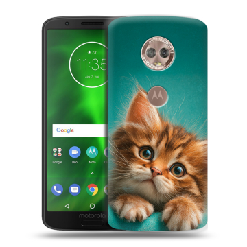 Силиконовый чехол на Motorola Moto G6 с принтом котенок