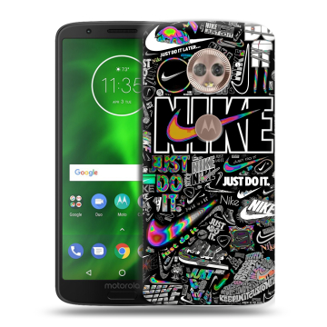 Силиконовый чехол на Motorola Moto G6 с принтом Найк Силиконовый чехол на Motorola Moto G6 с принтом Найк