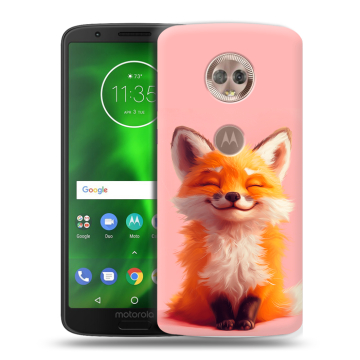 Силиконовый чехол на Motorola Moto G6 с принтом милая лиса