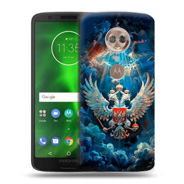 Силиконовый чехол на Motorola Moto G6 с принтом Герб флаг России
